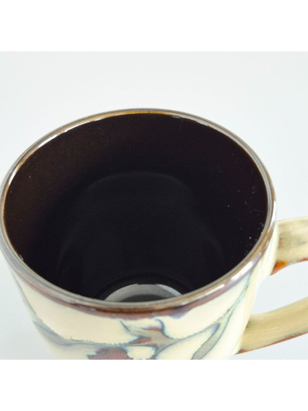 Mikasa Desert Bloom Coffee Mug Set Glossy Beige Stoneware Dark Red & Gray Floral - Picture 7 of 10